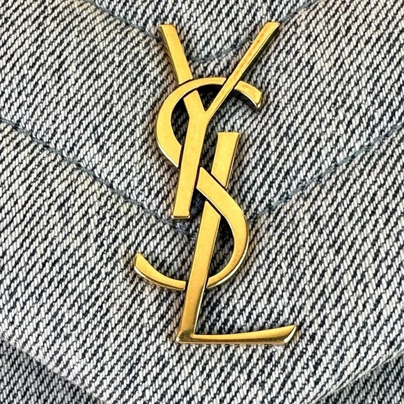 Saint Laurent Loulou Puffer Y Quilted Toy Blue Denim NWT Crossbody Italy COA - Picture 4 of 17